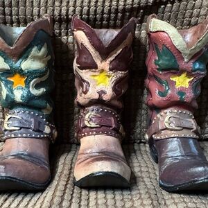 Western Style Boots - Multicolor decoration